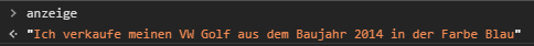 Ausgabe mit genug Leerzeichen